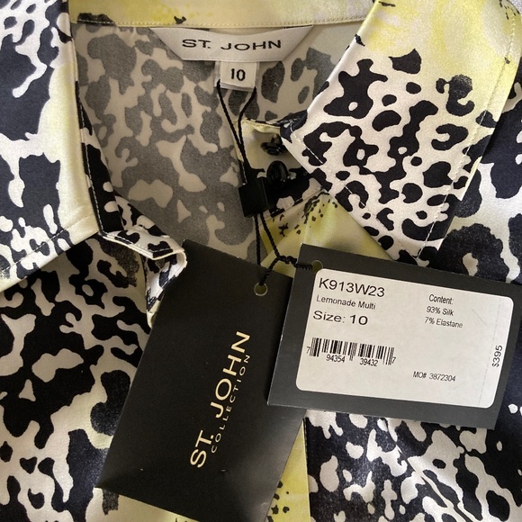 NWT - ST JOHN COLLECTION SILK BLOUSE SIZE 10 - Picture 3 of 3